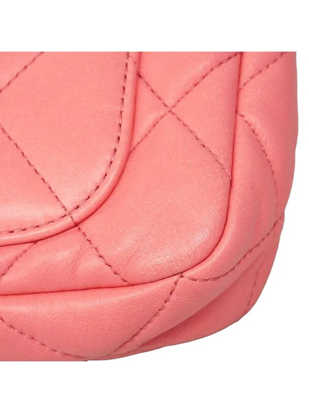 Chanel Shoulder Bag Quilted Lambskin Pink Gold